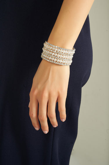 Magasinez le bracelet enroulé avec cristaux et perles de Colori - Shop the coiled bracelet with crystals and pearls from Colori