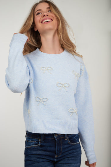 Magasinez le chandail avec boucles en perles de Colori - Shop the sweater with pearl bows from Colori