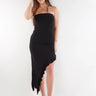Magasinez la robe bustier élégante avec fente de la nouvelle collection de la Boutique Colori - Shop the elegant bustier dress with front slit from new collection from Boutique Colori