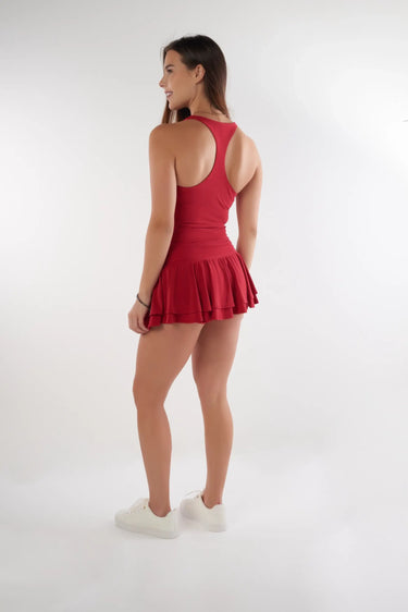 Magasinez la robe courte à volants avec short intégré de la nouvelle collection de la Boutique Colori - Shop the short ruffle dress with built-in shorts from new collection from Boutique Colori