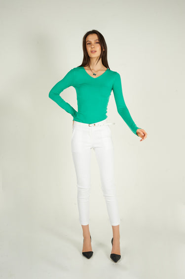 Magasinez le pantalon à jambe étroite avec ceinture de Colori - Shop the slim-leg with belt from Colori