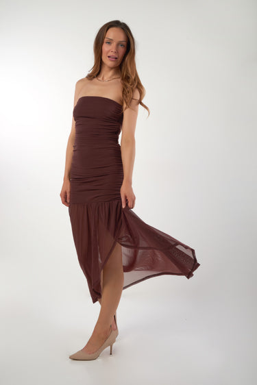 Magasinez la robe bustier en mesh de Colori - Shop the mesh bustier dress from Colori