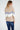 Boutique Colori Vêtements pour femme SHERI - Chandail côtelé à blocs de couleurs couleur beige, blanc et bleu - Fait au Québec Fait à Montréal Fait au Canada